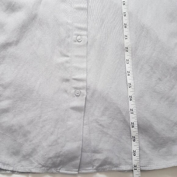 H&M Oversize Linen Viscose Blend Long Sleeve Button Up Shirt Sz XS - Picture 10 of 11